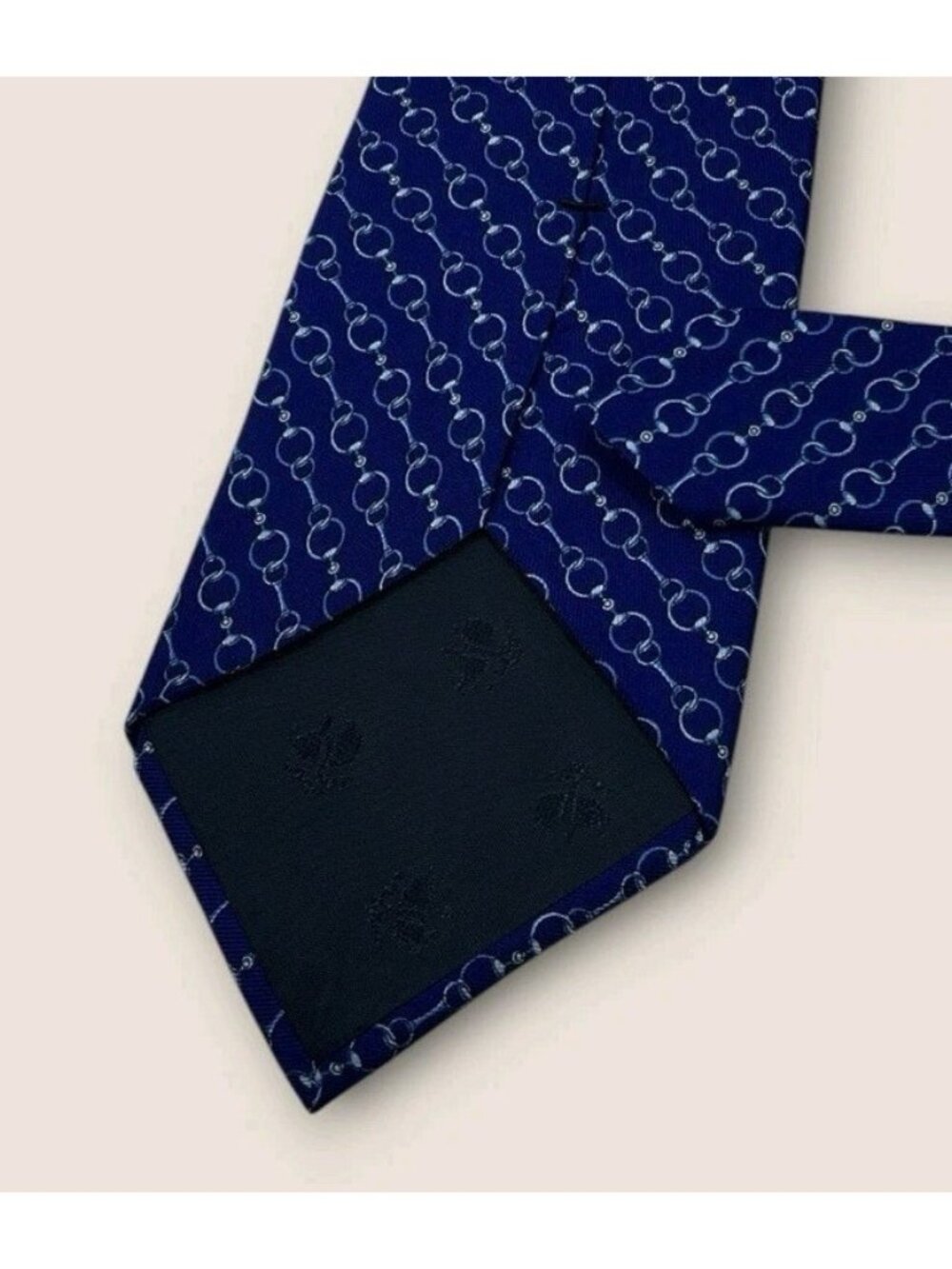 BROOKS BROTHERS Silk Tie USA XL Blue Gray Horse Bit W:3.6" EUC - Picture 4 of 5